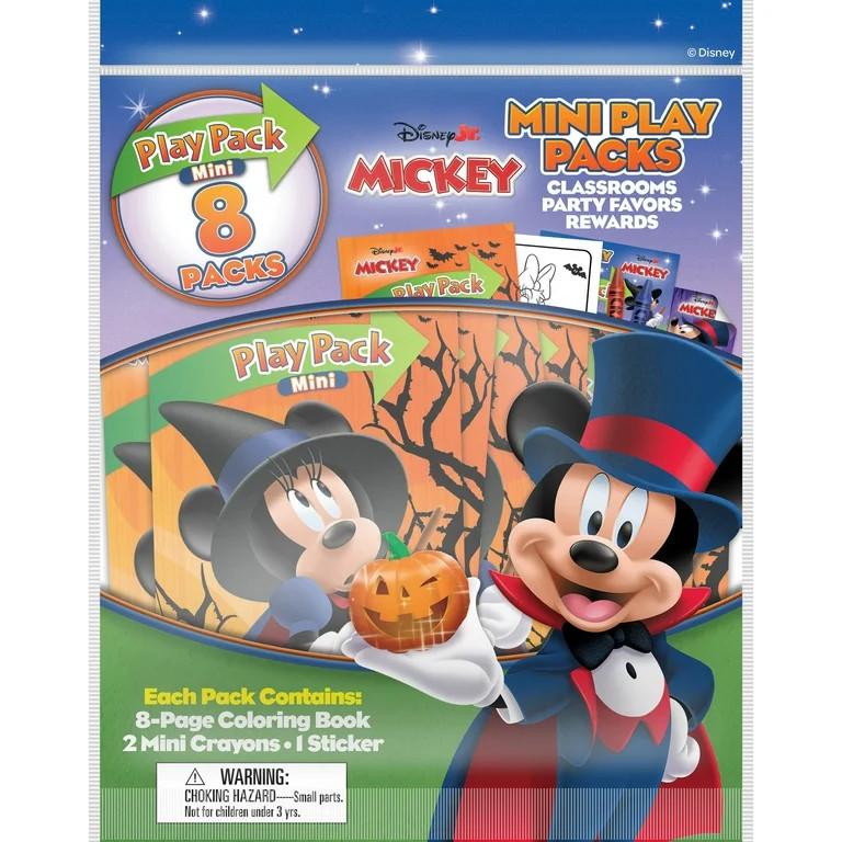 Disney Mickey Mouse Halloween 8-Pack Mini Coloring Sets - Crayons Included, Paperback - Trick-or-... | Walmart (US)