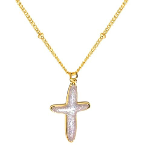 Pearl Cross Necklace for Women 14K Gold Plated Pearl Choker Necklace Faith Necklace Simple Gold Pearl Necklace Gold Dainty Necklace Trendy Jewelry Gifts | Amazon (US)