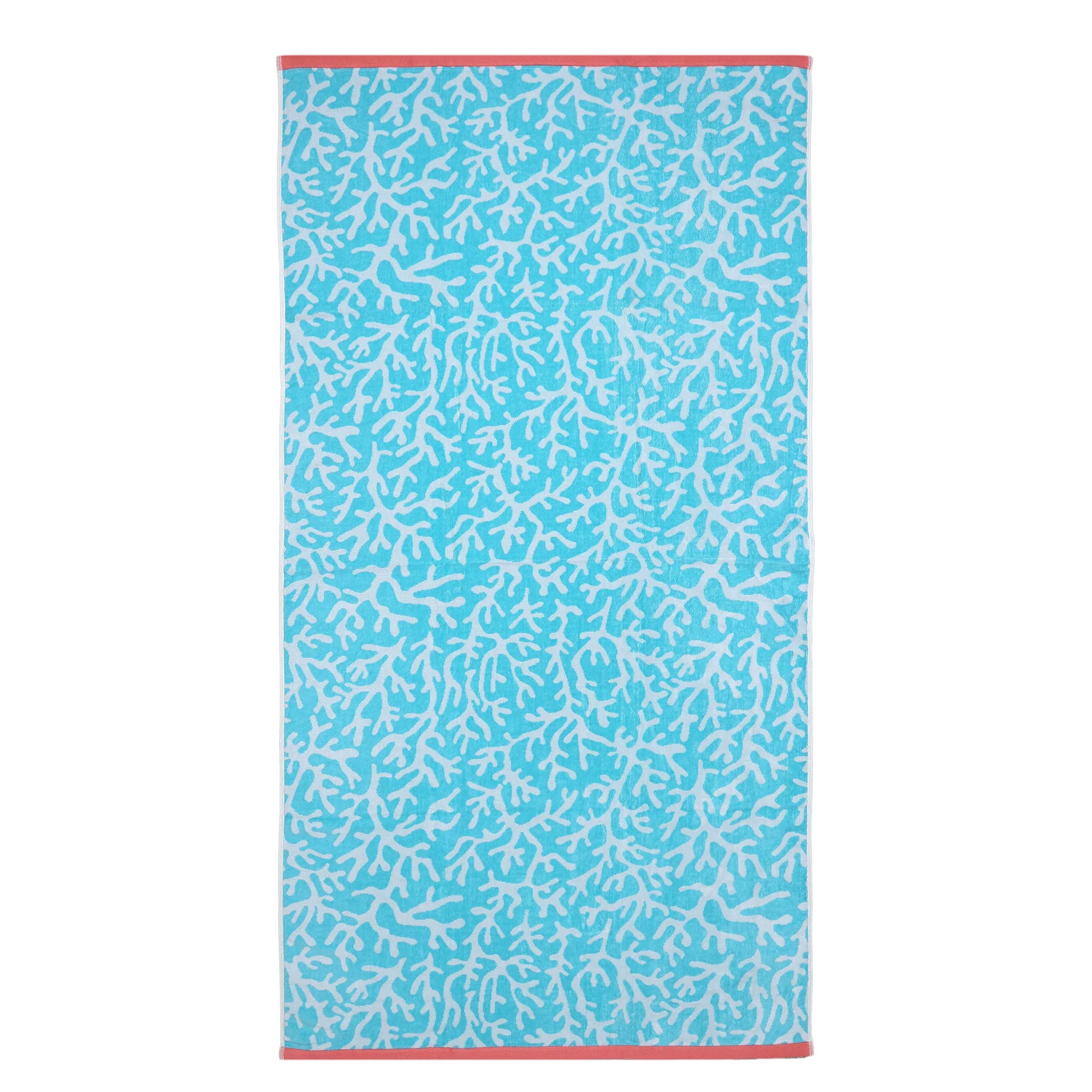 Mainstays Oversized Cotton Blend Blend Beach Towel, 36 x 72 in, Coral Teal | Walmart (US)