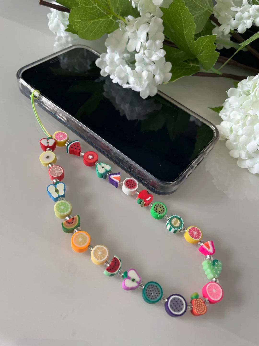 Fruity Phone Keychain - Beaded Wristlet - Concert Accessory - Phone Safety Chain - Polymer Clay | Etsy (US)