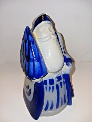 Eldreth Pottery Salt Glazed Blue Gray Santa With Tree Signed 1994 ** READ  | eBay | eBay US