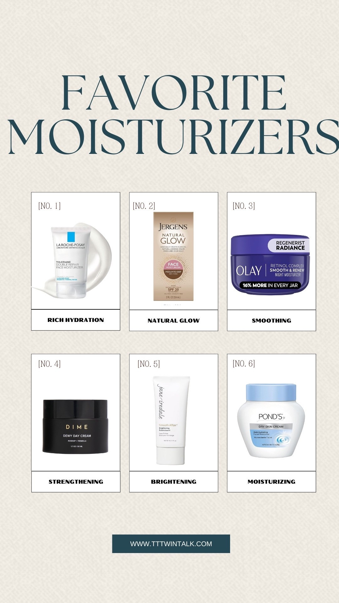 These are my go-to moisturizers for keeping my skin healthy and hydrated. Each one targets something different, from glow to smoothing and deep nourishment. These are easy items you can keep in your routine!

#LTKOver40 #LTKBeauty #LTKSeasonal