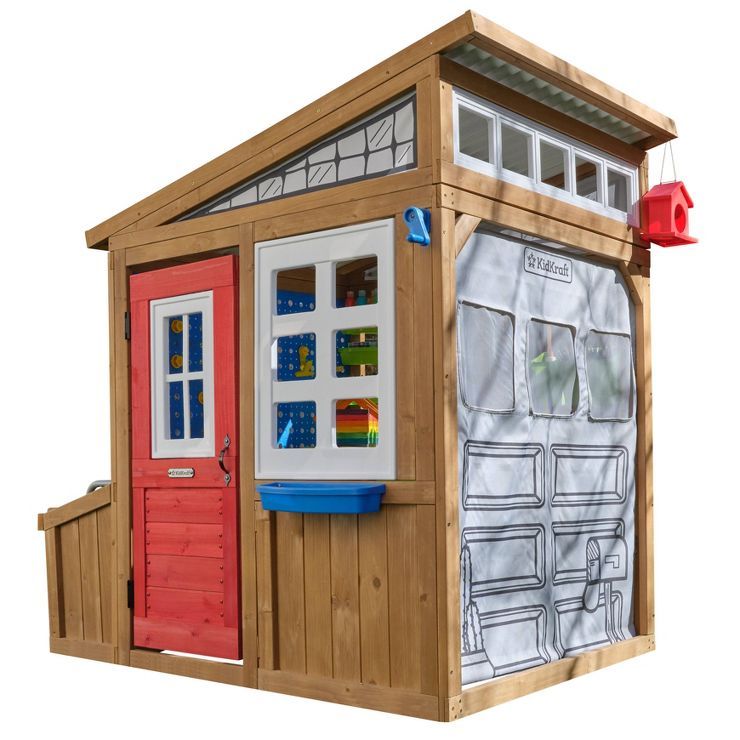 KidKraft Hobby Workshop Wooden Crafting Playhouse with Garage Door | Target