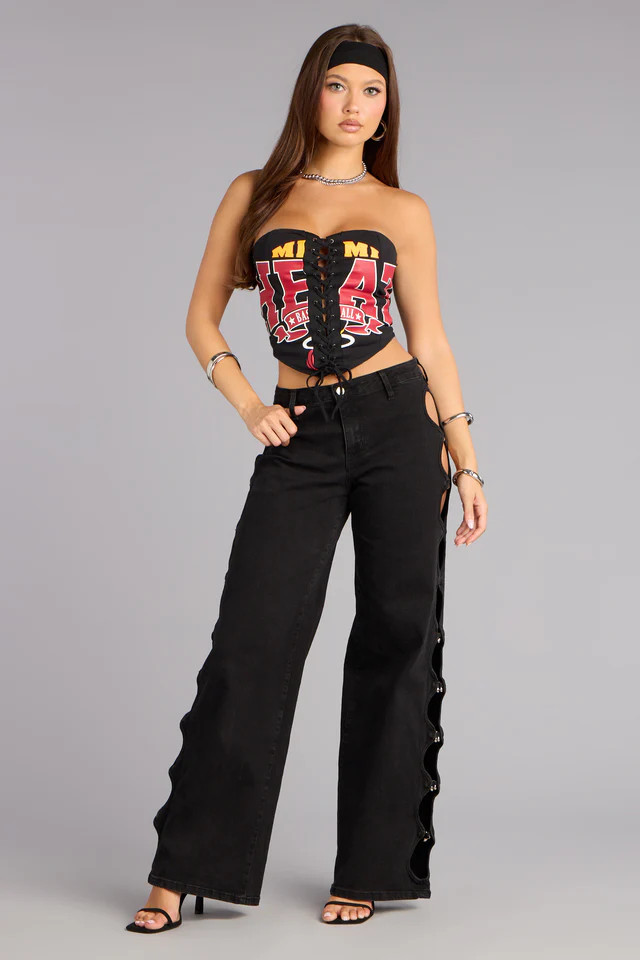 Main Character Mid-Rise Cutout Jeans | Windsor Stores