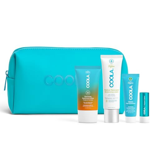 COOLA Organic Sunscreen and Lip Balm SPF 30 Sun Essentials Kit, Dermatologist Tested and TSA Approved, Vegan and Gluten Free, 4 Items Total | Amazon (US)
