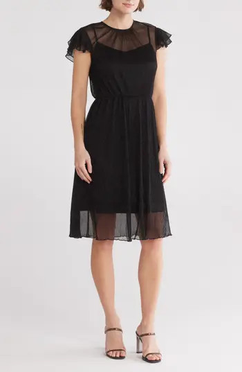 WISHLIST Short Sleeve Sparkle Dress in Black at Nordstrom Rack, Size Large | Nordstrom Rack