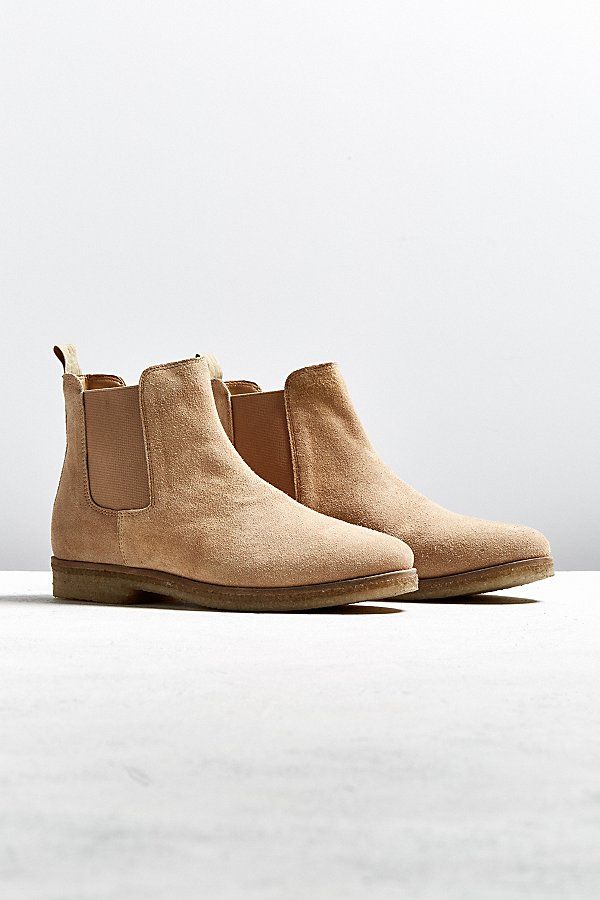 UO Double Crepe Suede Chelsea Boot - Tan 8 at Urban Outfitters | Urban Outfitters US