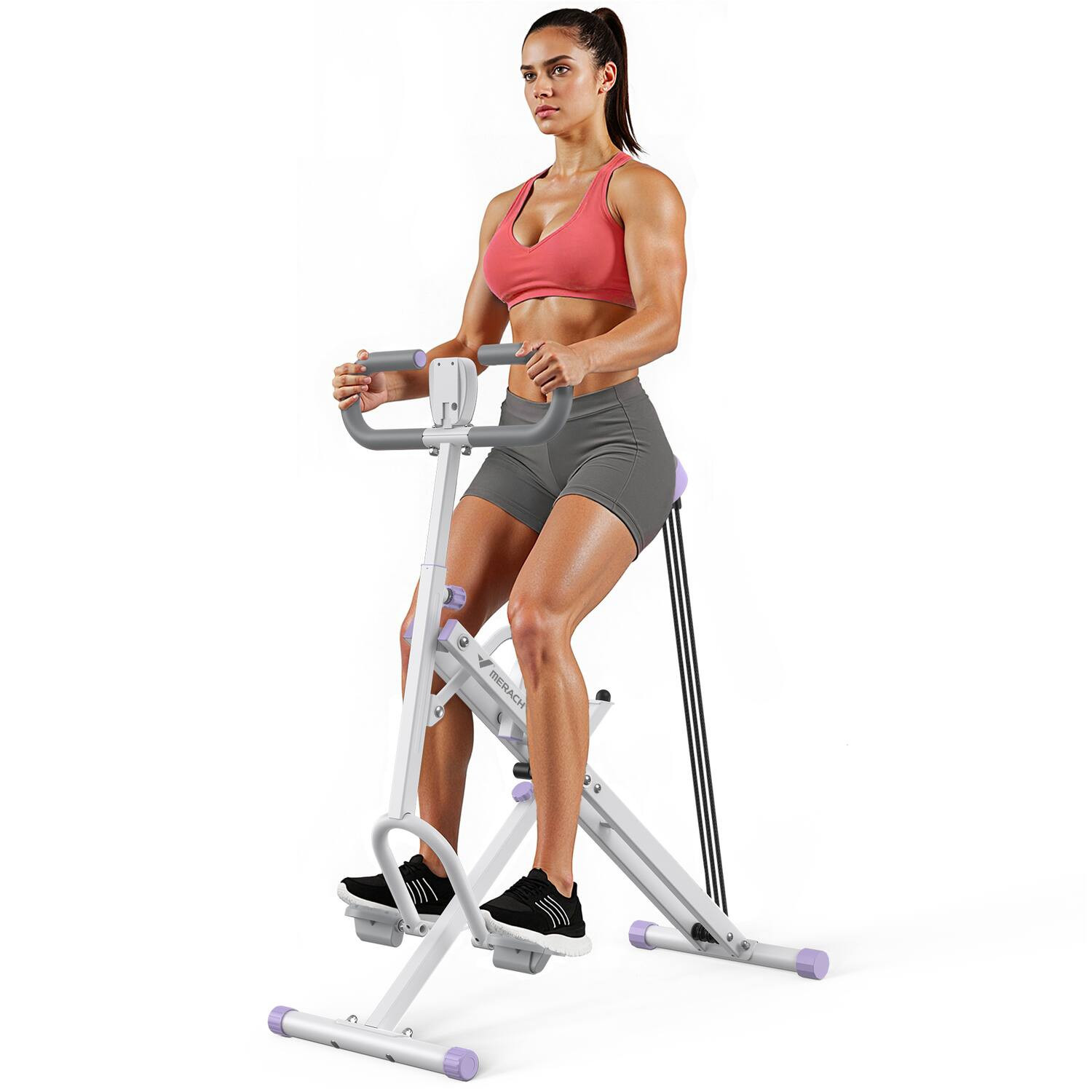 MERACH - Squat Assist Trainer Foldable Squat Rider Machine for Glutes and Quads with 3 Tension Bands - Purple | Best Buy U.S.