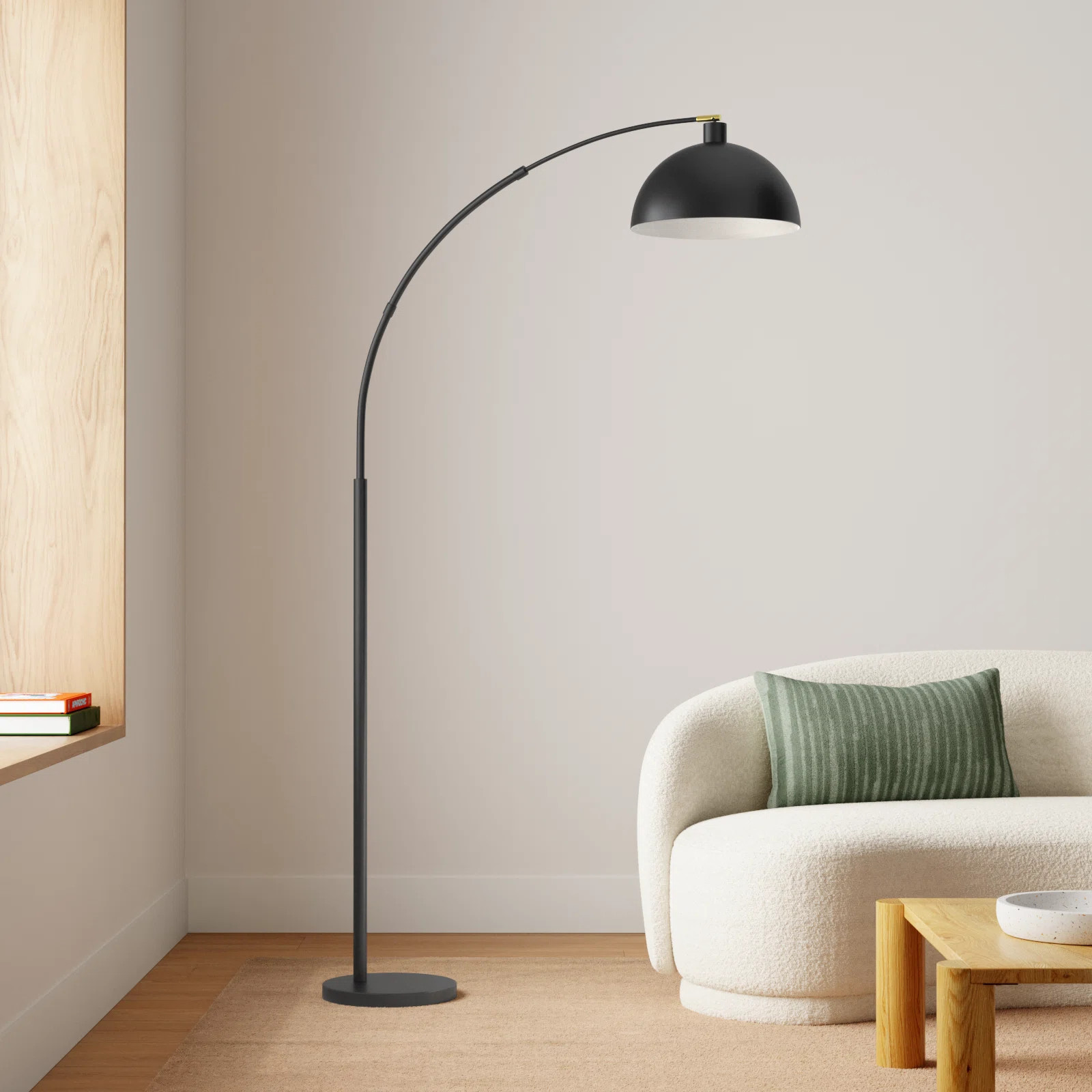 Emersynn 78.7'' Arched/Arc Floor Lamp with Remote Control, LED Bulb Included, and Metal Shade | AllModern