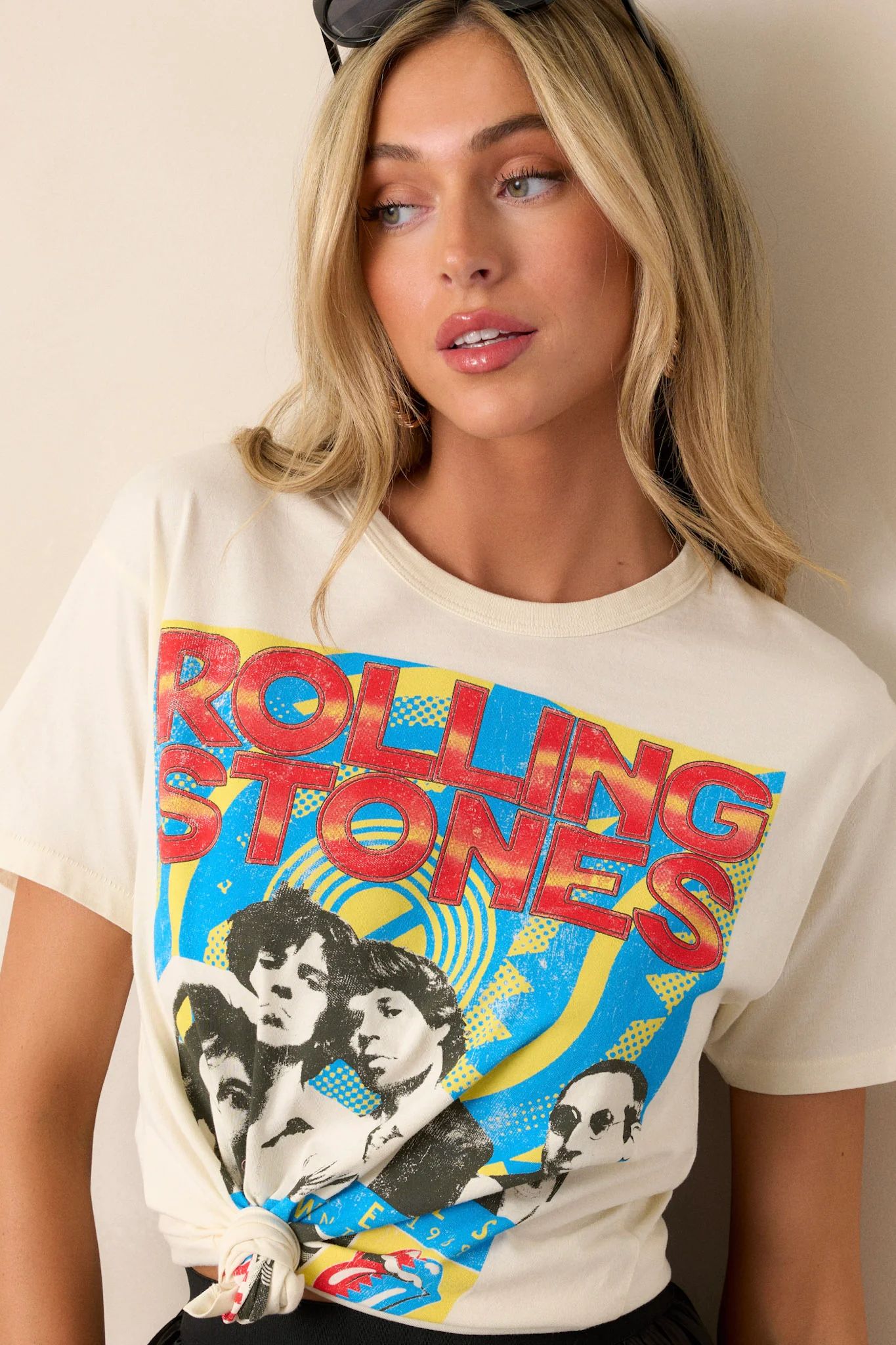 Rolling Stones Steel Wheels Vintage Stone Ringer Tee | Red Dress