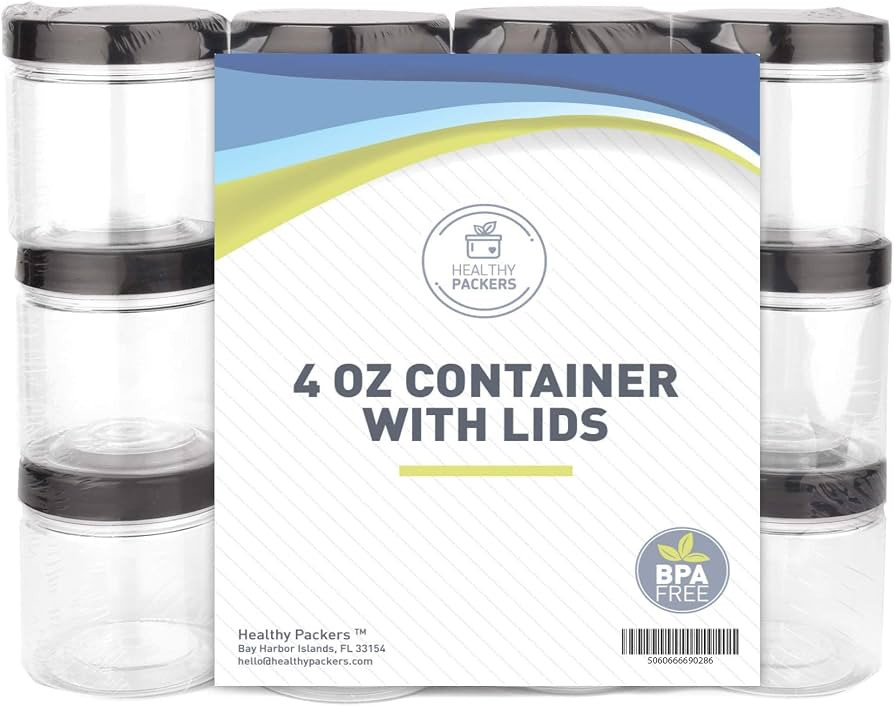 4oz Plastic Jars with Lids - Small Clear Jars with Lids - Lotion Containers with Lids | 4 oz Plas... | Amazon (US)