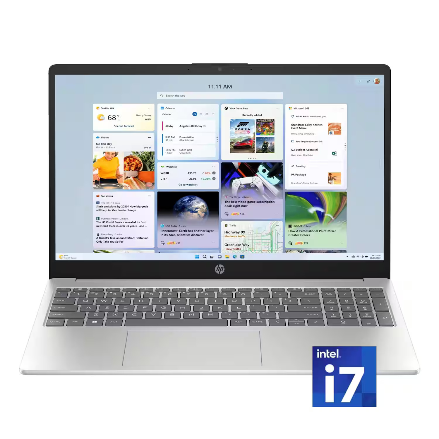 HP - 15.6"" FHD IPS Touchscreen Laptop,Intel i7-1255U,16GB DDR4 RAM,512GB SSD,Windows 11 Pro - Silver | Best Buy U.S.