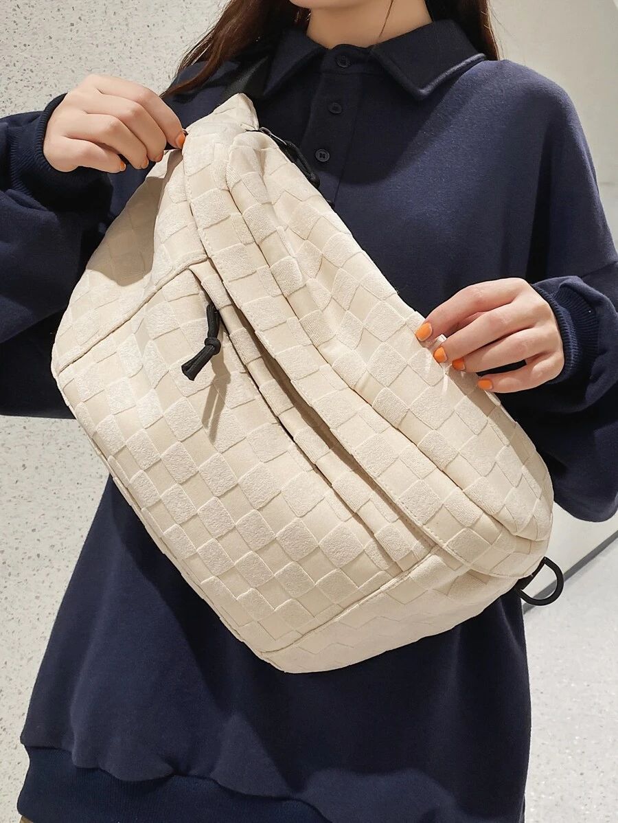 Plaid Pattern Zip Front Waist Bag SKU: sg2212262777128859(30 Reviews)$12.70Make 4 payments of $3... | SHEIN