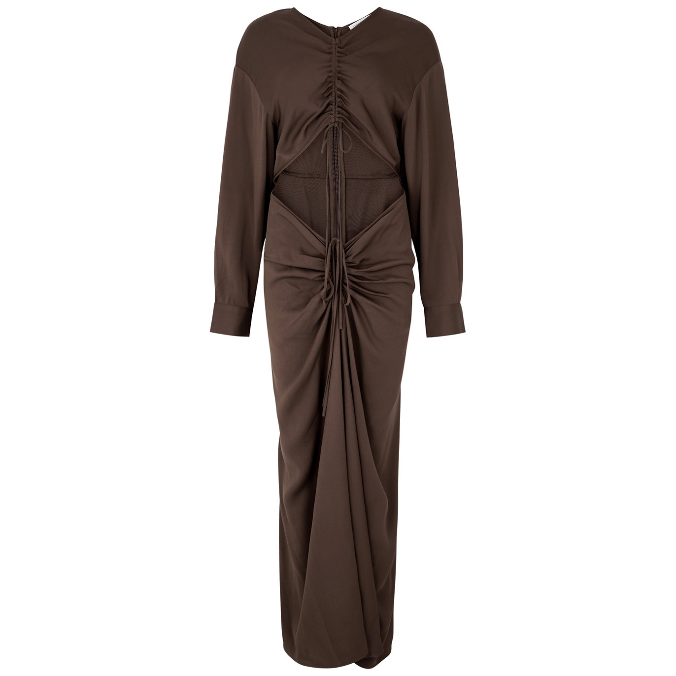 Christopher Esber Disconnect Ruched Cut-out Maxi Dress - Brown - 8 | Harvey Nichols (Global)