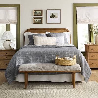 Upholstered Bench Granite - Hearth & Hand™ with Magnolia Furniture | Target