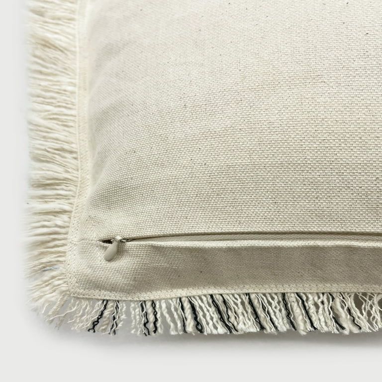 Better Homes & Garden 100% Cotton Stripe Fringe Pillow with Poly Fill Insert, 20" x 20" | Walmart (US)