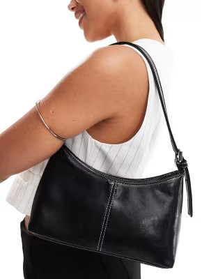 Pull&Bear shoulder bag with contrast detail in black | ASOS (Global)