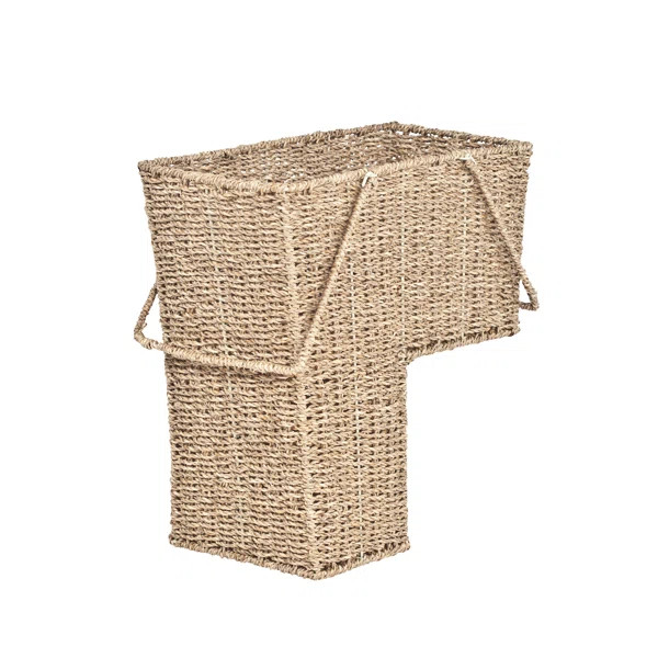 Wicker Storage Stair Basket With Handles | Wayfair North America