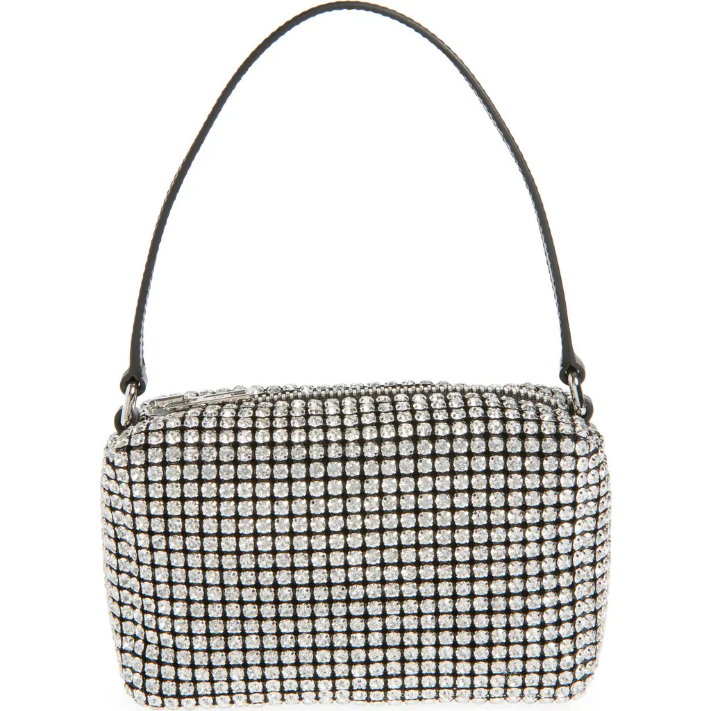 Alexander Wang Medium Heiress Crystal & Leather Handbag in 100 White at Nordstrom | Nordstrom