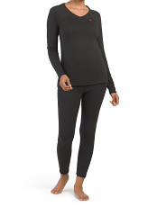 Fleece Lined Base Layer Pajama Set | Marshalls