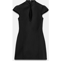 Zara - Mini Satin Effect Dress With Slit - Black - Xs - Woman | Zara US