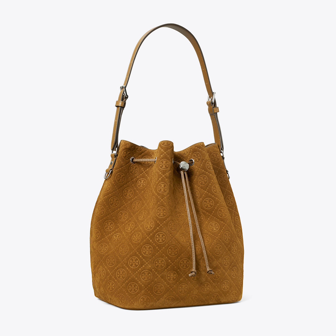 Tory Burch T Monogram Suede Oversized Bucket Bag | Tory Burch (US)