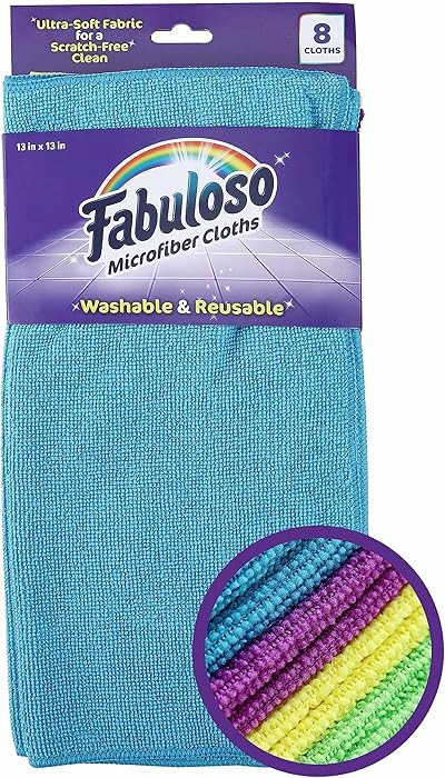 Fabuloso Microfiber Cleaning Cloths for Home & Car, Lint-Free Scratch-Free Rags for Glass, Kitche... | Amazon (US)