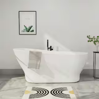 Mokleba 59 in. Acrylic Classic Design Single Slipper Freestanding Bathtub Soaking Tub with cUPC C... | The Home Depot