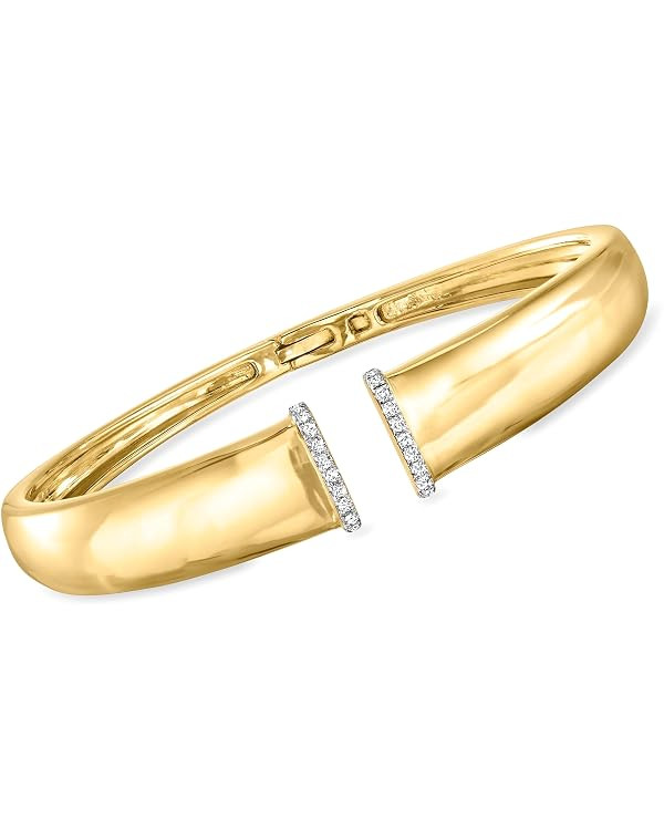 Ross-Simons 0.25 ct. t.w. Diamond-Edge Cuff Bracelet in 18kt Gold Over Sterling. 7 inches | Amazon (US)