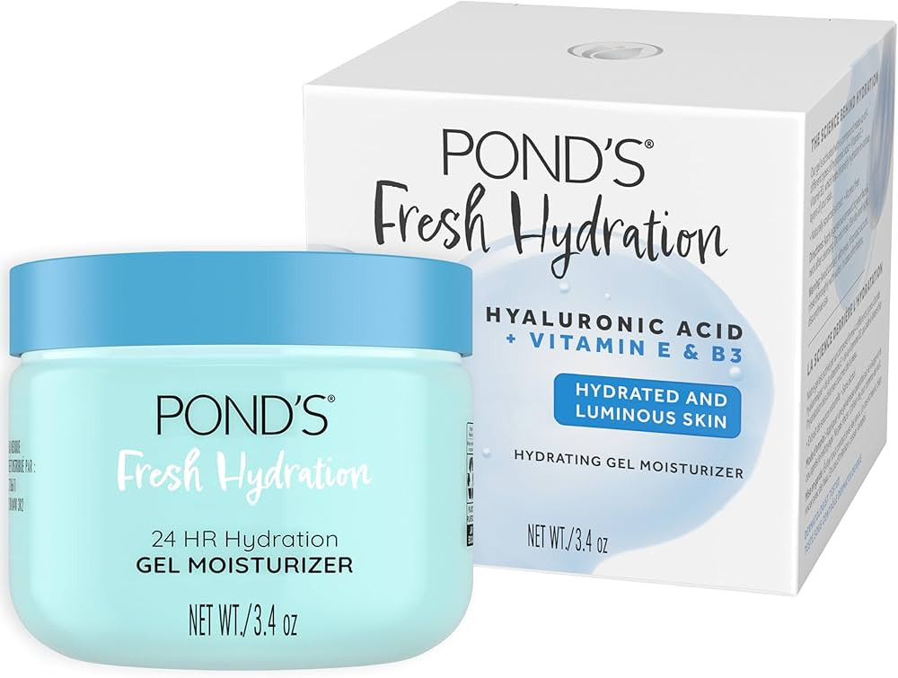 POND’S Fresh Hydration Gel Moisturizer – 24 HR Hydration with Vitamin E, Hyaluronic Acid & Vi... | Amazon (US)