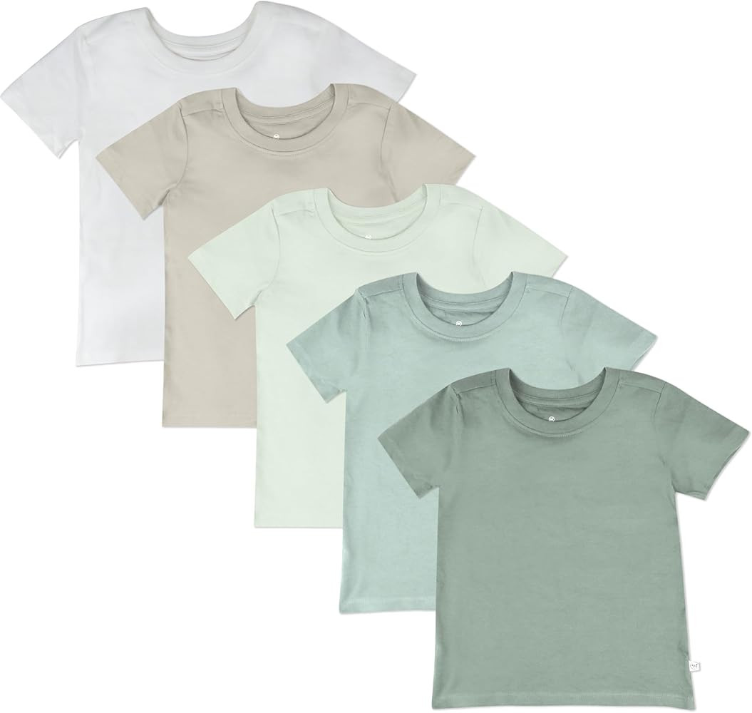 HonestBaby Multipack Short Sleeve T-Shirt Tee 100% Organic Cotton Infant Baby, Toddler, Little Ki... | Amazon (US)