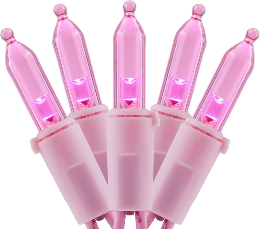 YULETIME 200 Pink LED Christmas Lights, 66 Feet Pink Wire UL Certified Commercial Grade Holiday S... | Amazon (CA)