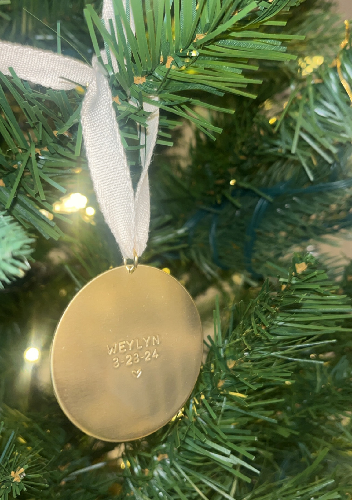 Baby’s first Christmas ornament. Memorial Christmas ornament. My firstborn son. 🫶🏻 I miss you sweet boy. Gold personalized ornament. 

#LTKBaby #LTKSeasonal #LTKHoliday
