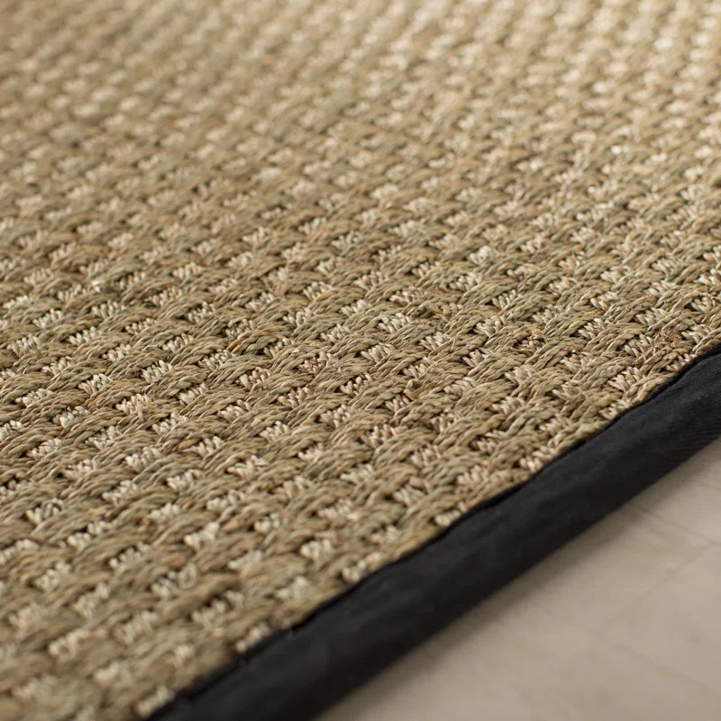 Jeremy Bamboo Slat/Seagrass Natural / Black Rug | Wayfair North America