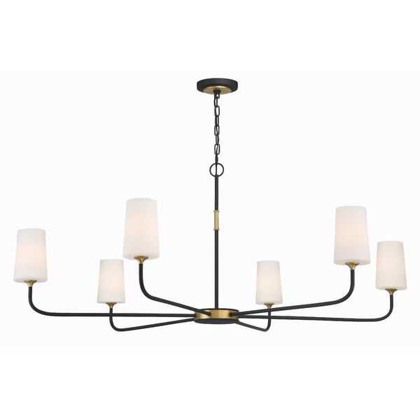 Niles Black Forged and Modern Gold Six-Light Chandelier | Bellacor