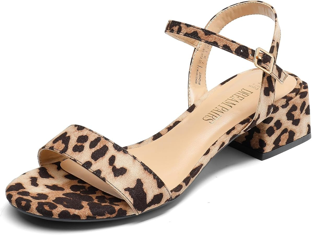 DREAM PAIRS Women's Low Heels for Women Classic Open Toe Ankle Strap Block Chunky Heel Sandals Ho... | Amazon (US)