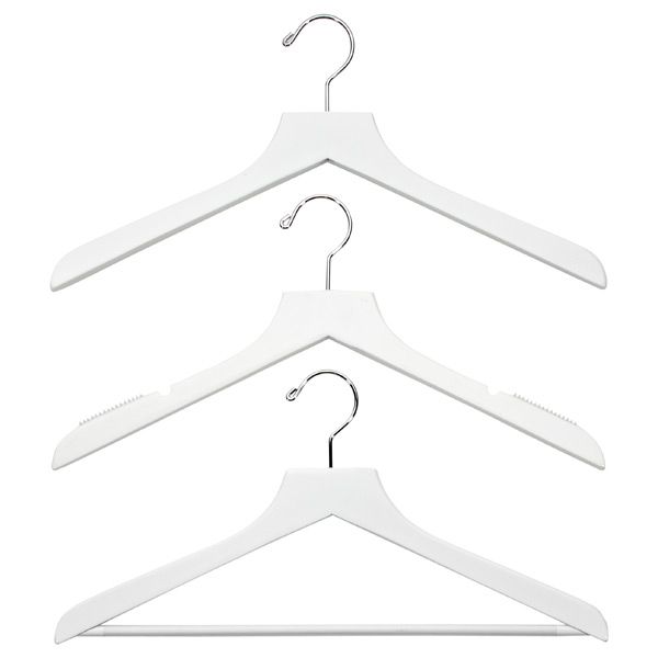 Petite Wooden Blouse Hanger White Pkg/6 | The Container Store
