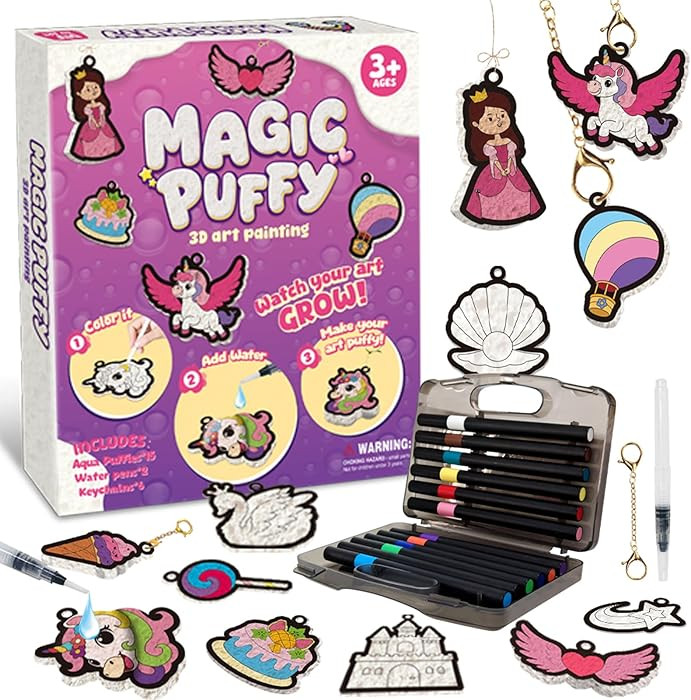 Artnedu Magic Puffy Paint Kit for Kids Foam Texture Painting Set with 12 Colors Pens, Upgradde DI... | Amazon (US)