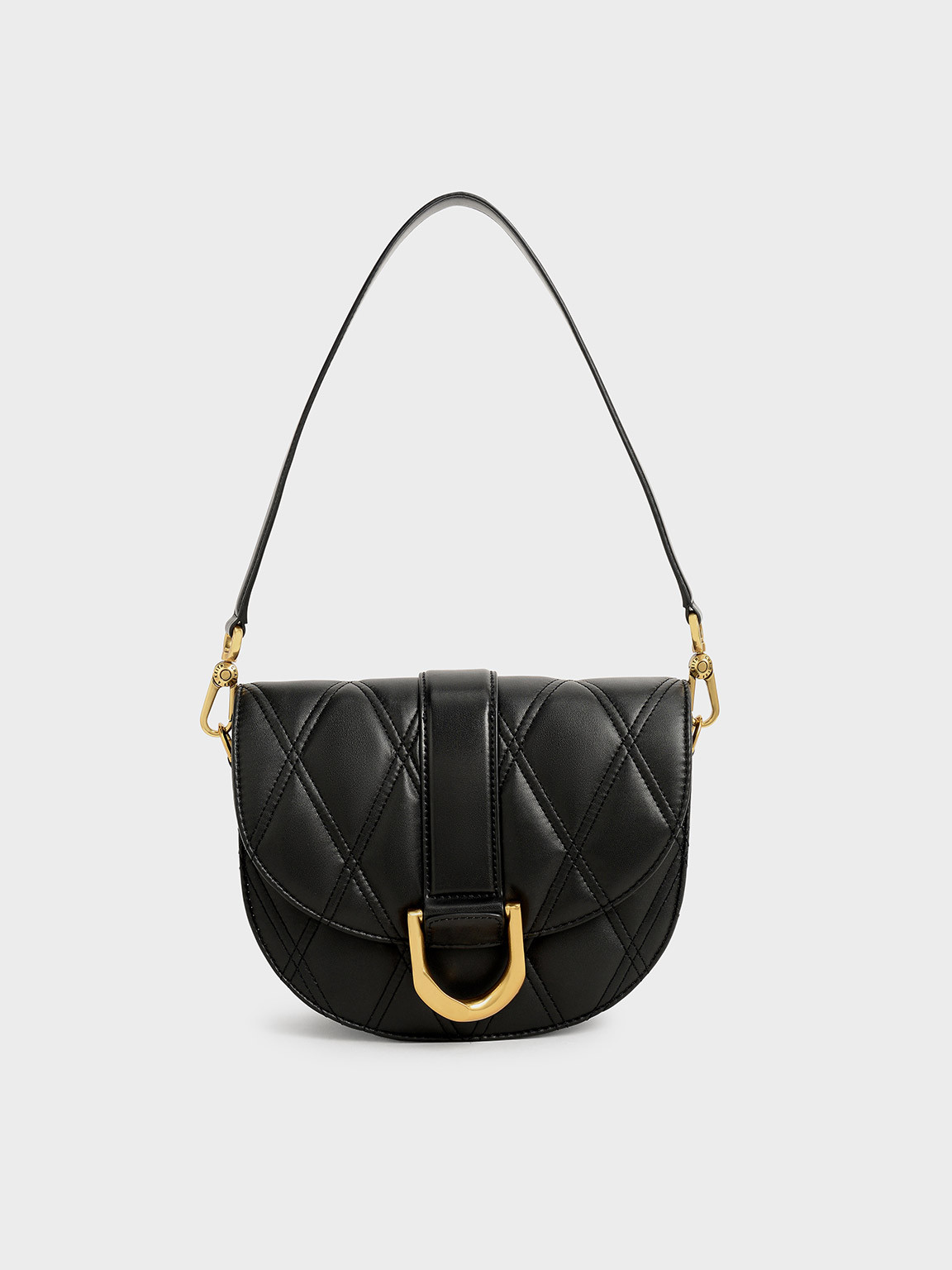 Gabine Quilted Saddle Bag
 - Black | CHARLES & KEITH (US)