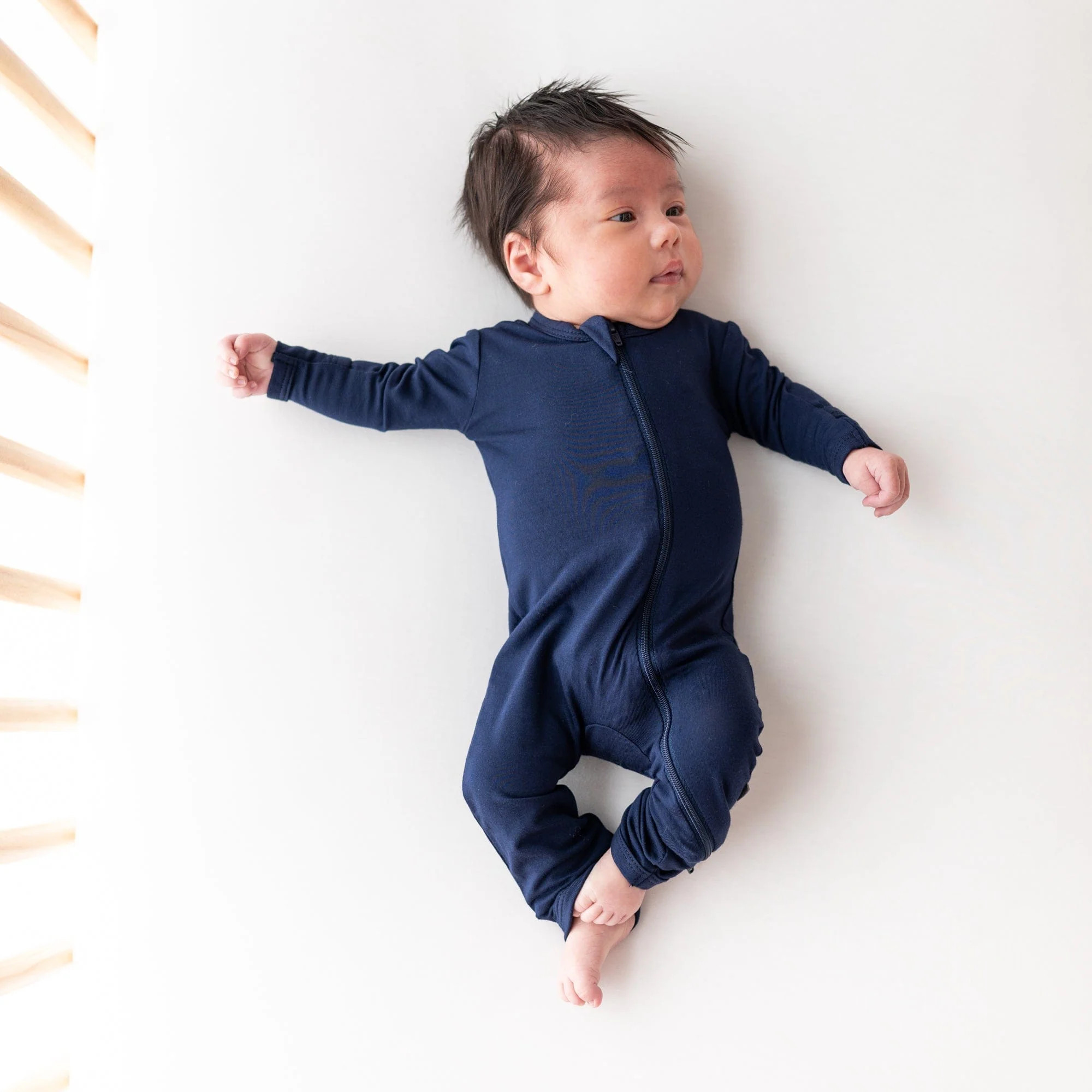 Zippered Romper in Navy | Kyte BABY