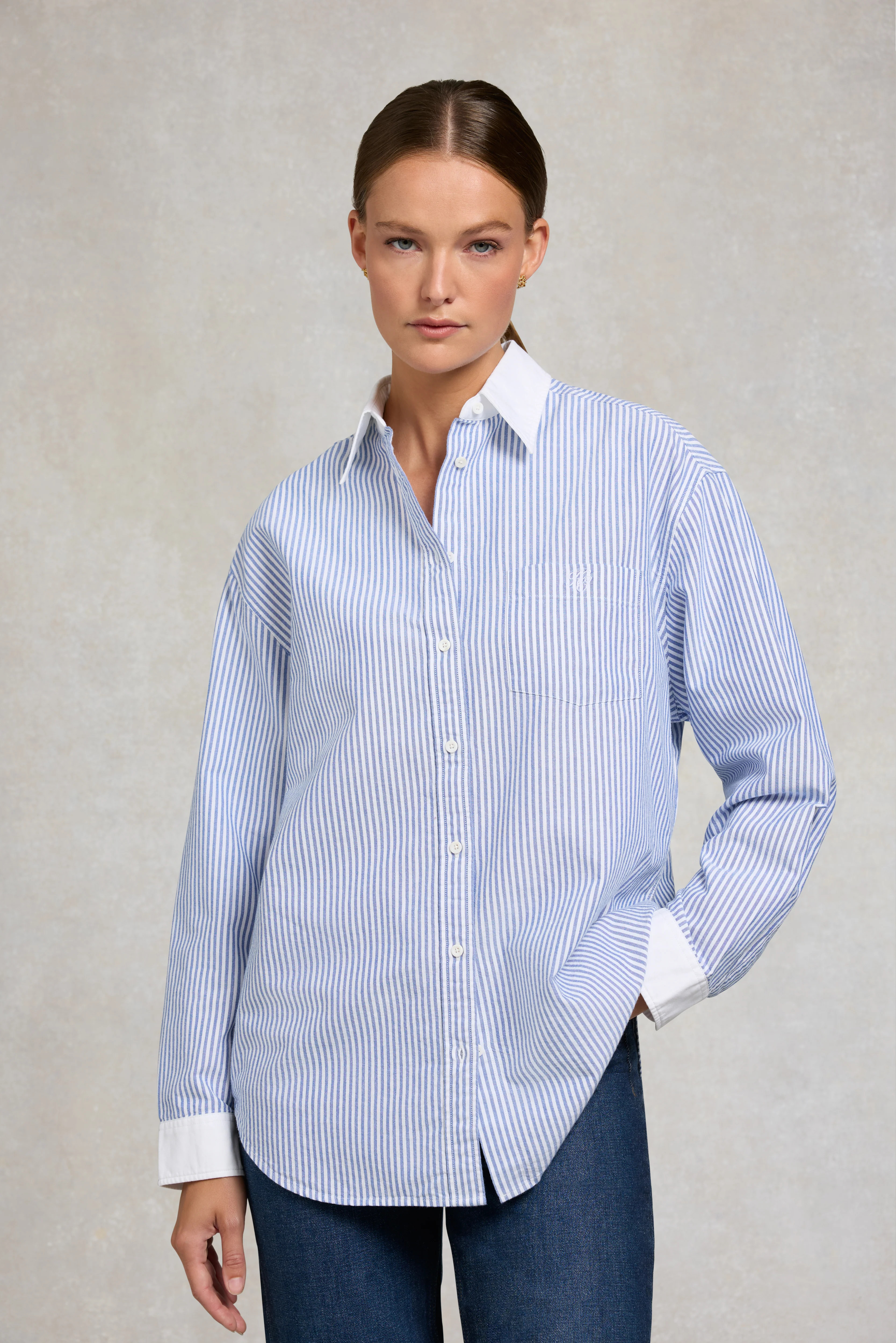 Winchester Shirt (Azure Blue Stripe) | Holland Cooper