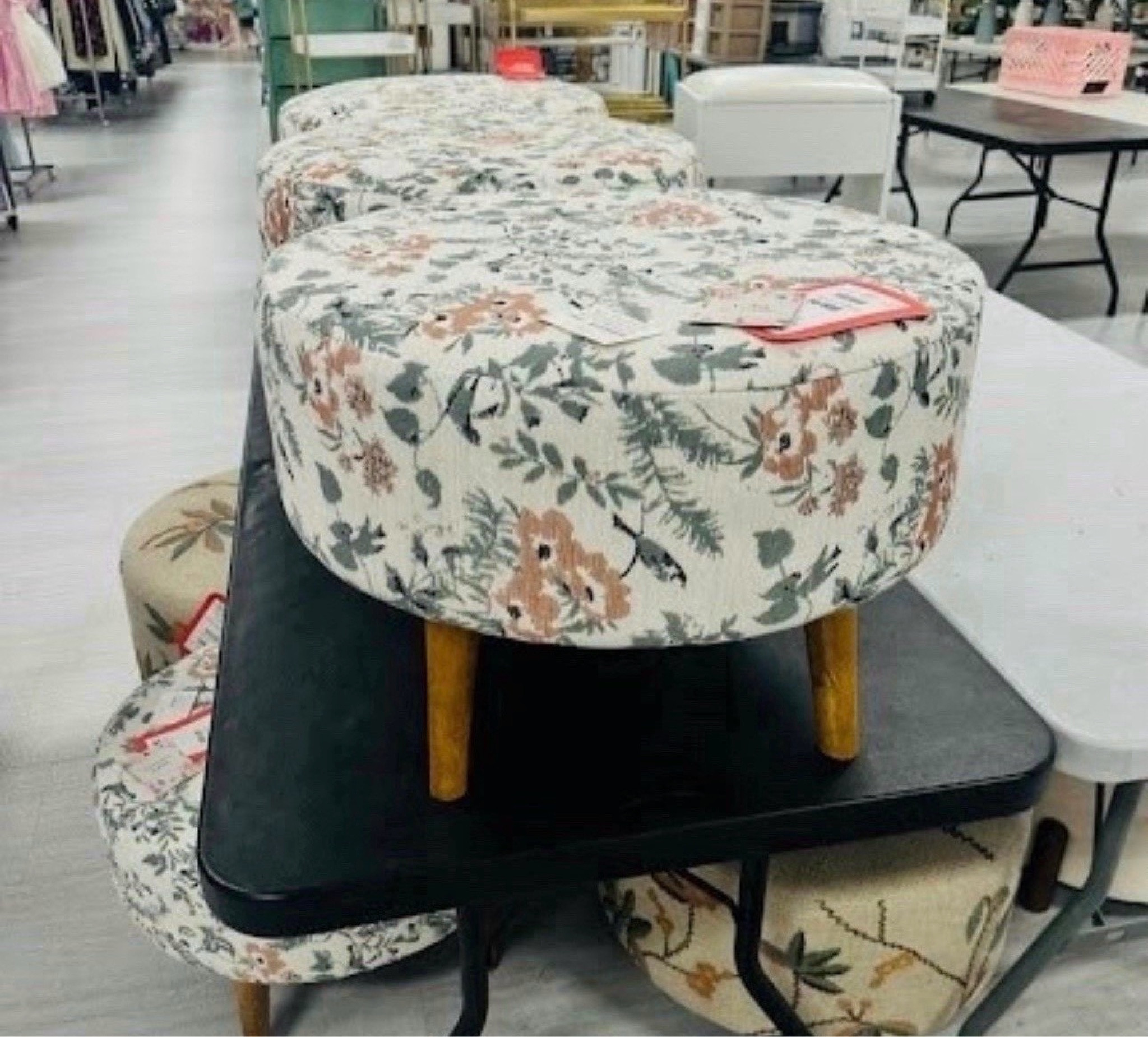 Is it even a TJ Maxx run if you don’t fall in love with an ottoman? These round floral stools are the perfect way to add a pop of pattern and a touch of vintage charm to your living room or vanity setup. I love the tapered wooden legs—they give it such a clean, mid-century modern vibe!

#LTKHome