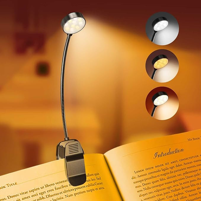 KTEBO Rechargeable Book Reading Light Lamp, LED Book Light for Reading in Bed - Eye Caring Adjust... | Amazon (UK)