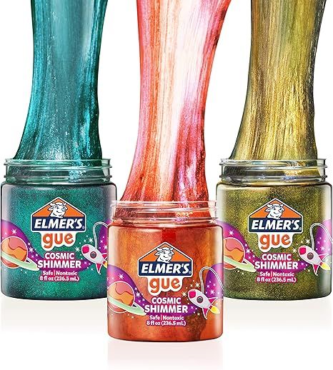 Elmer's GUE Premade Slime, Cosmic Shimmer Glitter Slime, Variety Pack, 3 Count | Amazon (US)