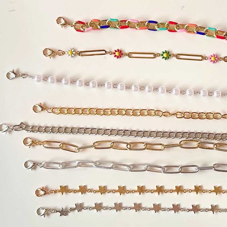 Trucker Hat Chain Gold Chain Silver Chain Trucker Hat Accessories Pearl Chain Star Chain Flower C... | Etsy (US)