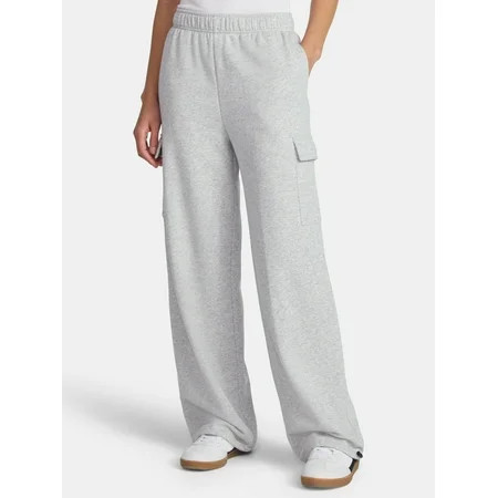 No Boundaries Soft Fleece Cargo Jogger Sweatpants, 29" Inseam, Women’s XXS-XXL | Walmart (US)