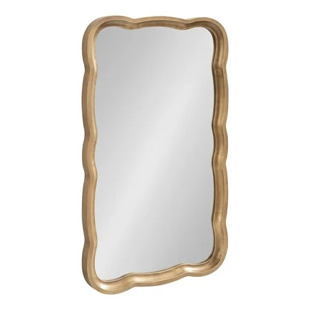 Kate and Laurel Hatherleigh Scallop Wooden Wall Mirror 24 x 38 Antique Gold Farmhouse Scalloped Wavy | Walmart (US)