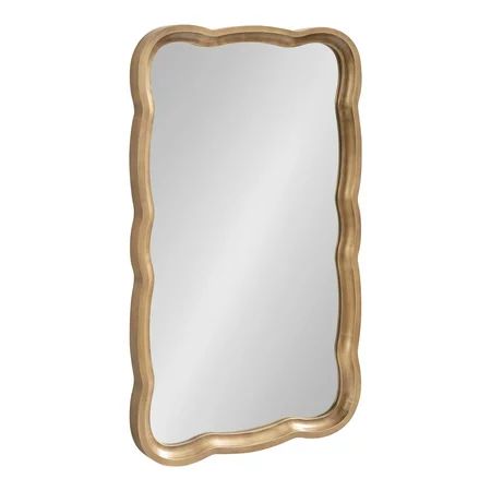 Kate and Laurel Hatherleigh Scallop Wooden Wall Mirror 24 x 38 Antique Gold Farmhouse Scalloped W... | Walmart (US)