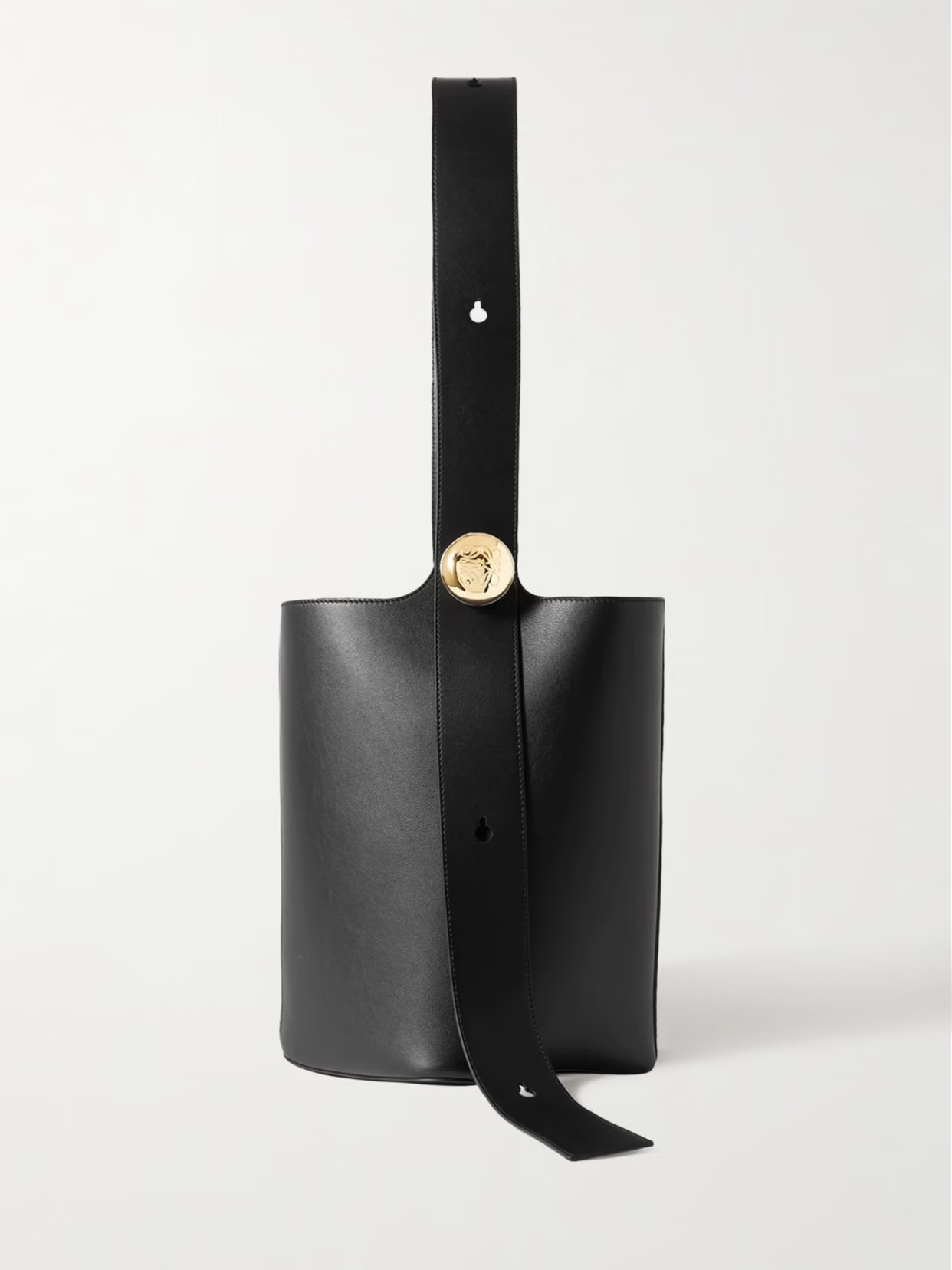 LOEWE - Pebble Embellished Leather Bucket Bag - Black | NET-A-PORTER (US)