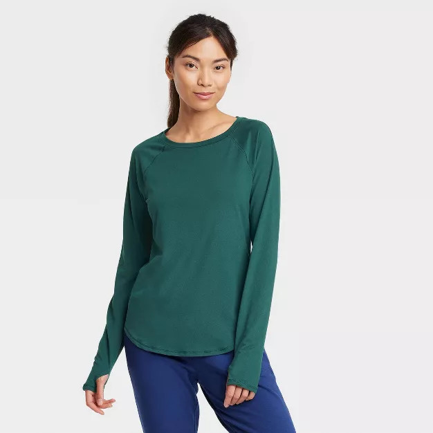 Women's Long Sleeve Essential Crewneck T-Shirt - All in Motion™ | Target